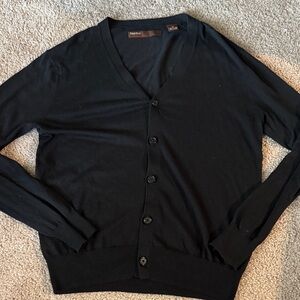 Perry Ellis Classic Black Cardigan Sweater